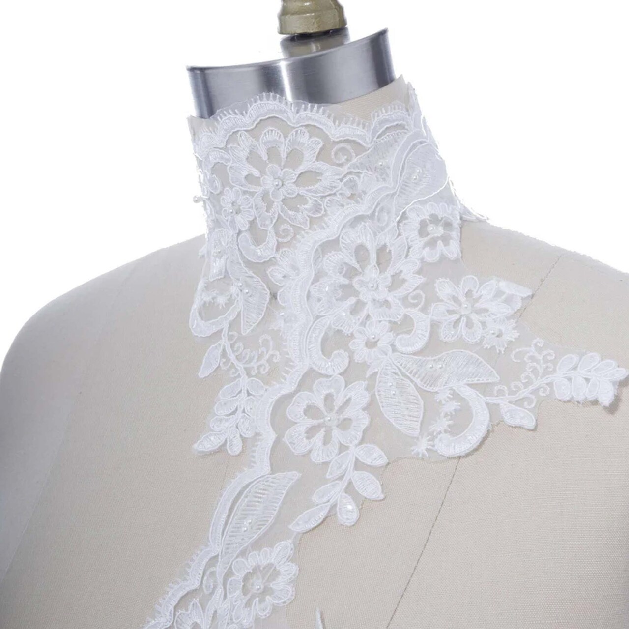 1 Yard 6" Ultra Wide White Sequin and Beaded Bridal Lace Trim Stunning Leaf Motif